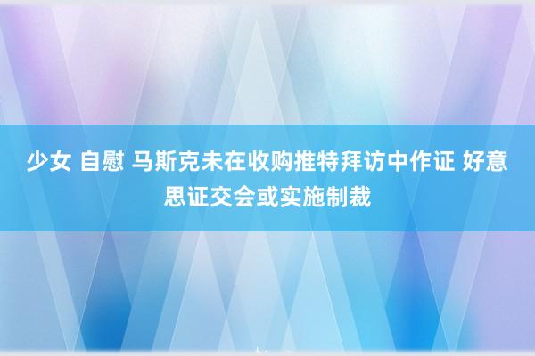 少女 自慰 马斯克未在收购推特拜访中作证 好意思证交会或实施制裁