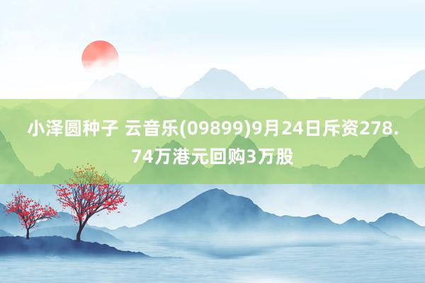 小泽圆种子 云音乐(09899)9月24日斥资278.74万港元回购3万股