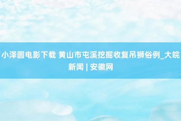 小泽圆电影下载 黄山市屯溪挖掘收复吊狮俗例_大皖新闻 | 安徽网