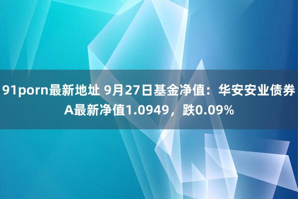 91porn最新地址 9月27日基金净值：华安安业债券A最新净值1.0949，跌0.09%