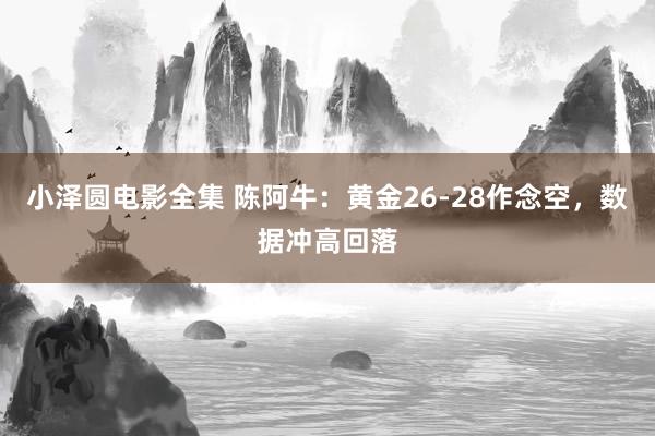 小泽圆电影全集 陈阿牛：黄金26-28作念空，数据冲高回落