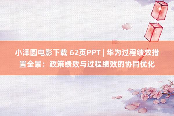 小泽圆电影下载 62页PPT | 华为过程绩效措置全景：政策绩效与过程绩效的协同优化