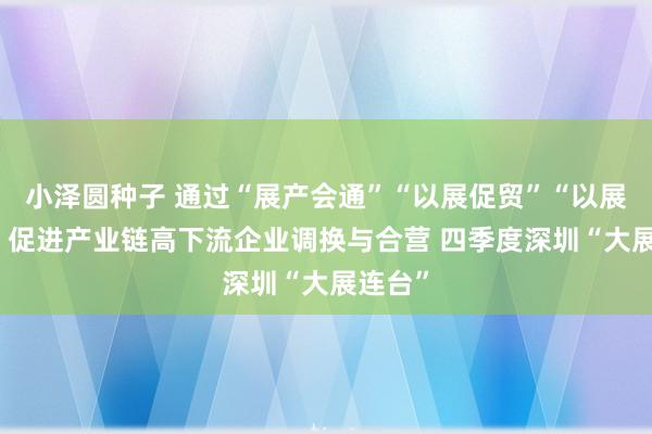 小泽圆种子 通过“展产会通”“以展促贸”“以展兴商” 促进产业链高下流企业调换与合营 四季度深圳“大展连台”