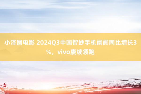 小泽圆电影 2024Q3中国智妙手机阛阓同比增长3%，vivo赓续领跑