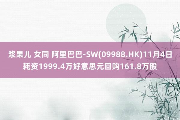 浆果儿 女同 阿里巴巴-SW(09988.HK)11月4日耗资1999.4万好意思元回购161.8万股