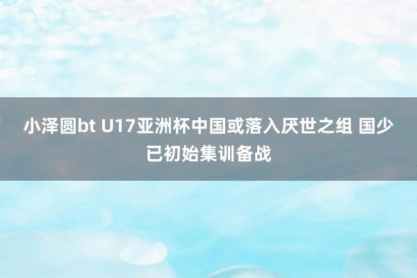 小泽圆bt U17亚洲杯中国或落入厌世之组 国少已初始集训备战