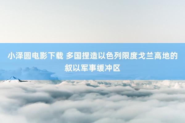 小泽圆电影下载 多国捏造以色列限度戈兰高地的叙以军事缓冲区