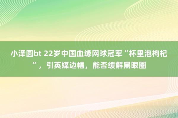 小泽圆bt 22岁中国血缘网球冠军“杯里泡枸杞”，引英媒边幅，能否缓解黑眼圈