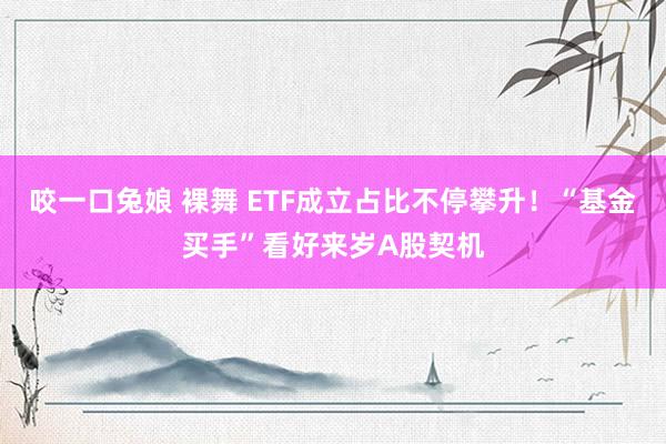 咬一口兔娘 裸舞 ETF成立占比不停攀升！“基金买手”看好来岁A股契机