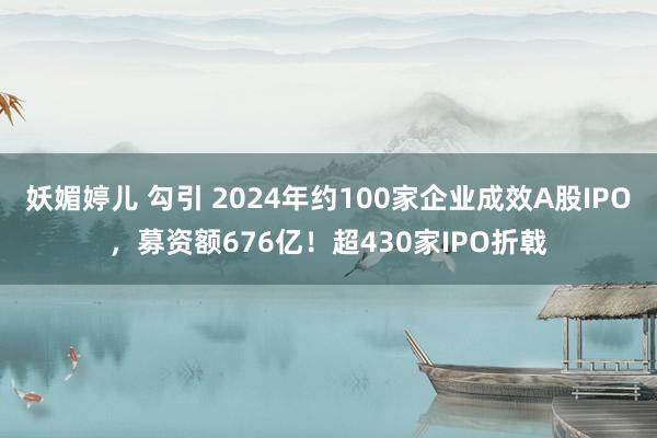 妖媚婷儿 勾引 2024年约100家企业成效A股IPO，募资额676亿！超430家IPO折戟