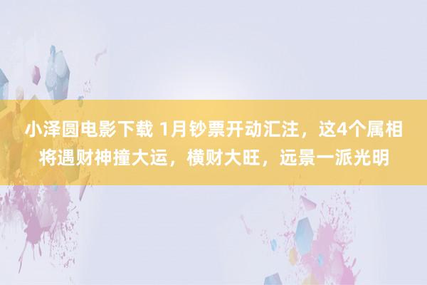 小泽圆电影下载 1月钞票开动汇注，这4个属相将遇财神撞大运，横财大旺，远景一派光明