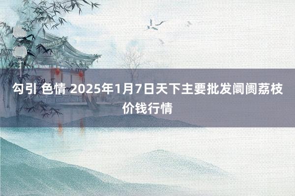 勾引 色情 2025年1月7日天下主要批发阛阓荔枝价钱行情