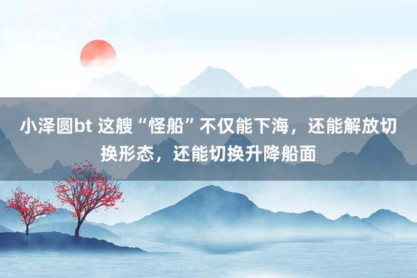 小泽圆bt 这艘“怪船”不仅能下海，还能解放切换形态，还能切换升降船面