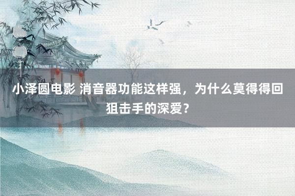 小泽圆电影 消音器功能这样强，为什么莫得得回狙击手的深爱？