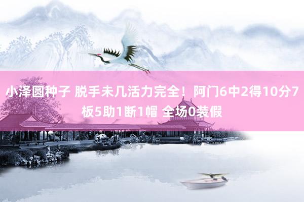 小泽圆种子 脱手未几活力完全！阿门6中2得10分7板5助1断1帽 全场0装假