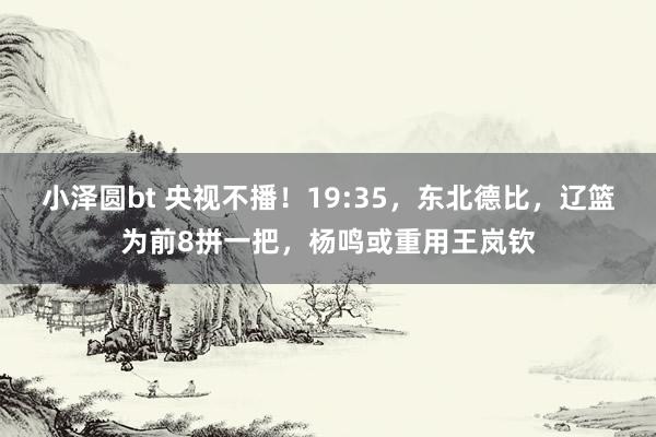 小泽圆bt 央视不播！19:35，东北德比，辽篮为前8拼一把，杨鸣或重用王岚钦